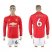Manchester United #6 Pogba Red Home Long Sleeves Soccer Club Jersey