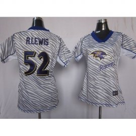 Nike Baltimore Ravens #52 Ray Lewis Zebra Womens Stitched NFL Elite Jersey