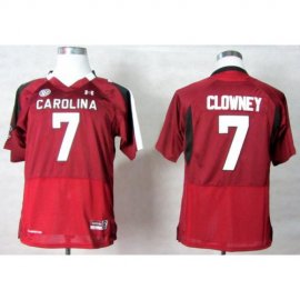Kids Under Armour South Carolina 7 Javedeon Clowney Red New SEC Patch NCAA Football Jerseys