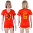 Womens Belgium #6 Witsel Red Home Soccer Country Jersey