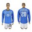 Italy #20 Berna Rdeschi Blue Home Long Sleeves Soccer Country Jersey