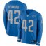 Nike Detroit Lions #42 Devon Kennard Blue Team Color Mens Stitched NFL Limited Therma Long Sleeve Jersey