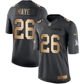 Nike New York Jets #26 Marcus Maye Black Mens Stitched NFL Limited Gold Salute To Service Jersey
