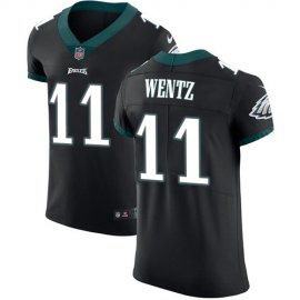 Nike Philadelphia Eagles #11 Carson Wentz Black Alternate Mens Stitched NFL Vapor Untouchable Elite Jersey