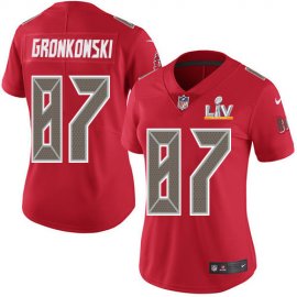 Nike Tampa Bay Buccaneers #87 Rob Gronkowski Red Womens Super Bowl LV Bound Stitched NFL Limited Rush Jersey