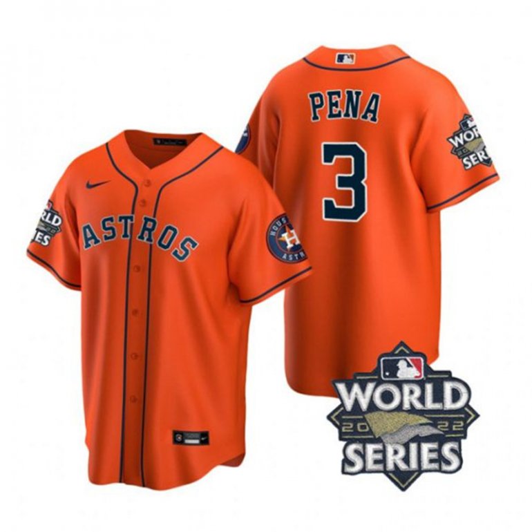 Astros 3 Jeremy Pena Orange Nike 2022 World Series Cool Base Jersey Astros 3 Jeremy Pena Orange Nike 2022 World Series Cool Base Jersey