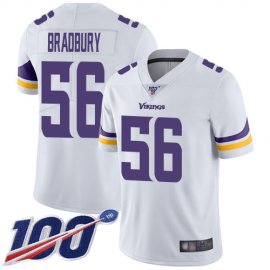 Nike Minnesota Vikings #56 Garrett Bradbury White Mens Stitched NFL 100th Season Vapor Limited Jersey