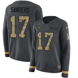 Nike New Orleans Saints #17 Emmanuel Sanders Anthracite Salute to Service Womens Stitched NFL Limited Therma Long Sleeve Jersey
