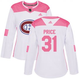 Adidas Montreal Canadiens #31 Carey Price White/Pink Authentic Fashion Womens Stitched NHL Jersey