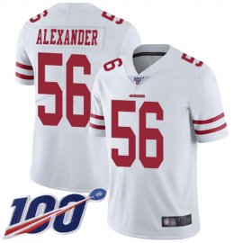 Nike San Francisco 49ers #56 Kwon Alexander White Mens Stitched NFL 100th Season Vapor Limited Jersey