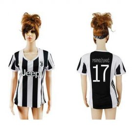 Womens Juventus #17 Mandzukic Home Soccer Club Jersey