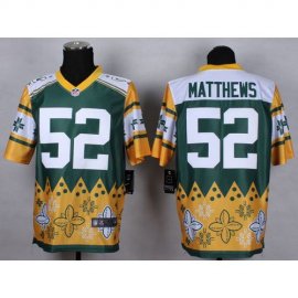 Nike Green Bay Packers #52 Clay Matthews Green Mens Stitched NFL Elite Noble Fashion Jersey