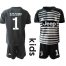 Juventus #1 Szczesny Black Goalkeeper Kid Soccer Club Jersey