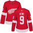 Adidas Detroit Red Wings #9 Gordie Howe Red Home Authentic Womens Stitched NHL Jersey