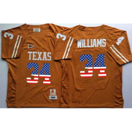 Texas Longhorns #34 Ricky Williams Orange USA Flag College Jersey