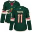 Adidas Minnesota Wild #11 Zach Parise Green Home Authentic Womens Stitched NHL Jersey