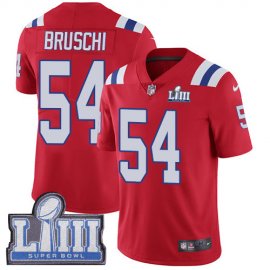 Nike New England Patriots #54 Tedy Bruschi Red Alternate Super Bowl LIII Bound Mens Stitched NFL Vapor Untouchable Limited Jersey