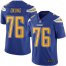 Nike Los Angeles Chargers #76 Russell Okung Electric Blue Mens Stitched NFL Limited Rush Jersey