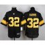 Nike Pittsburgh Steelers #32 Franco Harris Black(Gold No.) Mens Stitched NFL Elite Jersey