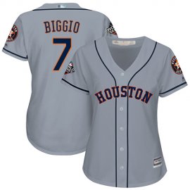 Houston Astros #7 Craig Biggio Grey Road 2019 World Series Bound Womens Stitched MLB Jersey