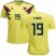 Colombia #19 F.Diaz Home Kid Soccer Country Jersey