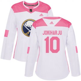 Adidas Buffalo Sabres #10 Henri Jokiharju White/Pink Authentic Fashion Womens Stitched NHL Jersey