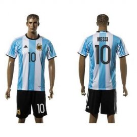 Argentina #10 Messi Home Soccer Country Jersey