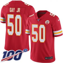 Nike Kansas City Chiefs #50 Willie Gay Jr. Red Team Color Mens Stitched NFL 100th Season Vapor Untouchable Limited Jersey