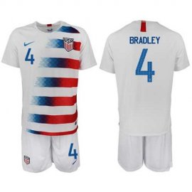 USA #4 Bradley Home Soccer Country Jersey