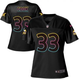 Nike Minnesota Vikings #33 Dalvin Cook Black Womens NFL Fashion Game Jersey
