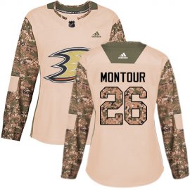 Adidas Anaheim Ducks #26 Brandon Montour Camo Authentic 2017 Veterans Day Womens Stitched NHL Jersey