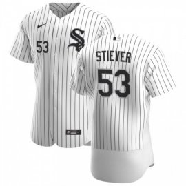 Chicago White Sox #53 Jonathan Stiever Mens Nike White Home 2020 Authentic Player MLB Jersey