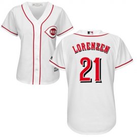 Cincinnati Reds #21 Michael Lorenzen White Home Womens Stitched MLB Jersey