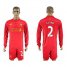 Liverpool #2 Clyne Home Long Sleeves Soccer Club Jersey