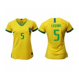 Womens Brazil #5 Casemiro Home Soccer Country Jersey