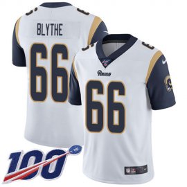 Nike Los Angeles Rams #66 Austin Blythe White Mens Stitched NFL 100th Season Vapor Untouchable Limited Jersey