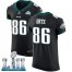 Nike Philadelphia Eagles #86 Zach Ertz Black Alternate Super Bowl LII Mens Stitched NFL Vapor Untouchable Elite Jersey