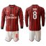AC Milan #8 Suso Home Long Sleeves Soccer Club Jersey