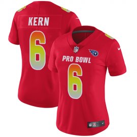 Nike Tennessee Titans #6 Brett Kern Red Womens Stitched NFL Limited AFC 2018 Pro Bowl Jersey