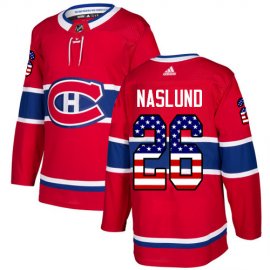 Adidas Montreal Canadiens #26 Mats Naslund Red Home Authentic USA Flag Stitched NHL Jersey