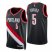 Nike Portland Trail Blazers #5 Marquese Chriss Black Mens 2021-22 NBA 75th Anniversary Diamond Swingman Jersey – Icon Edition Mens