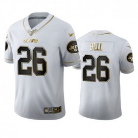 New York New York Jets #26 LeVeon Bell Mens Nike White Golden Edition Vapor Limited NFL 100 Jersey