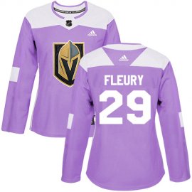 Adidas Vegas Golden Knights #29 Marc-Andre Fleury Purple Authentic Fights Cancer Womens Stitched NHL Jersey
