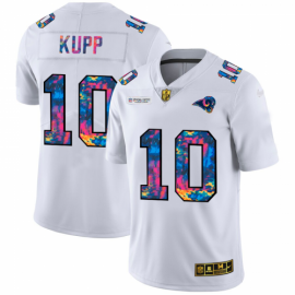 Los Angeles Rams #10 Cooper Kupp Mens White Nike Multi-Color 2020 NFL Crucial Catch Limited NFL Jersey