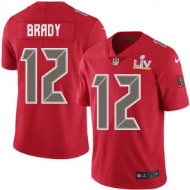 Nike Tampa Bay Buccaneers #12 Tom Brady Red Mens Super Bowl LV Bound Stitched NFL Limited Rush Jersey