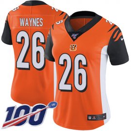 Nike Cincinnati Bengals #26 Trae Waynes Orange Alternate Womens Stitched NFL 100th Season Vapor Untouchable Limited Jersey