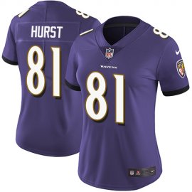 Nike Baltimore Ravens #81 Hayden Hurst Purple Team Color Womens Stitched NFL Vapor Untouchable Limited Jersey
