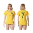 Womens Brazil #7 Lucas Home Soccer Country Jersey