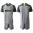 Inter Milan Blank Grey Goalkeeper Soccer Club Jersey