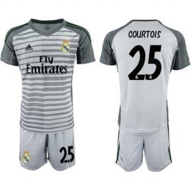 Real Madrid #25 Courtois Grey Goalkeeper Soccer Club Jersey